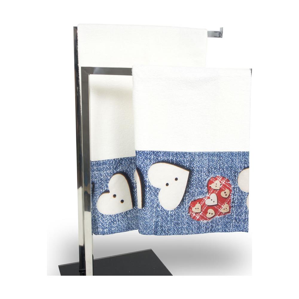 Set Asciugamani E Teli Bagno In Stampa Digitale Linea Fresh Dis. Jeans 35 Telo Bagno Jeans - Foto 2