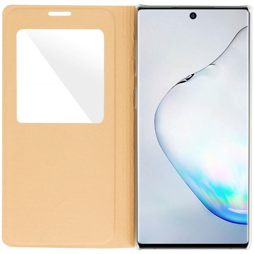Custodia Galaxy Note 10 Sportellino Finestra Funzione Supporto Oro - Foto 2