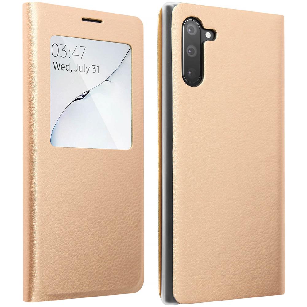Custodia Galaxy Note 10 Sportellino Finestra Funzione Supporto Oro - Foto 1