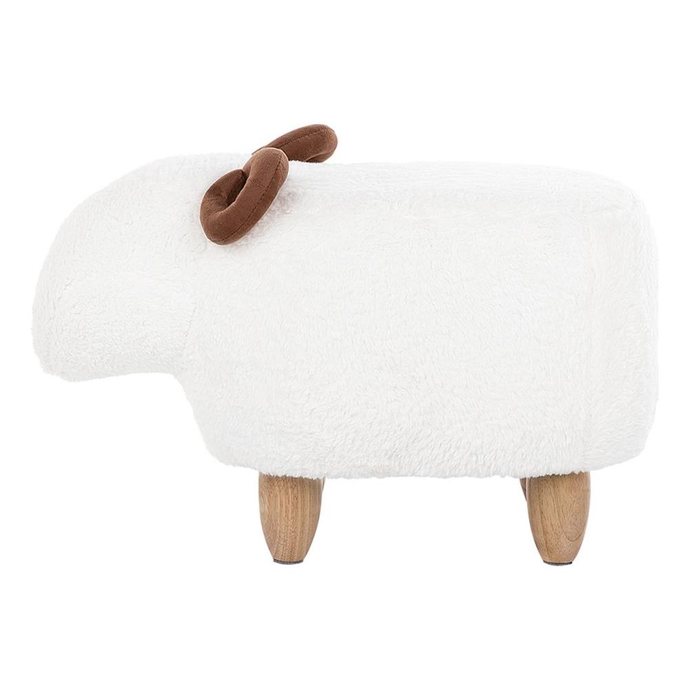 Pouf In Tessuto Bianco Lamb - Foto 2