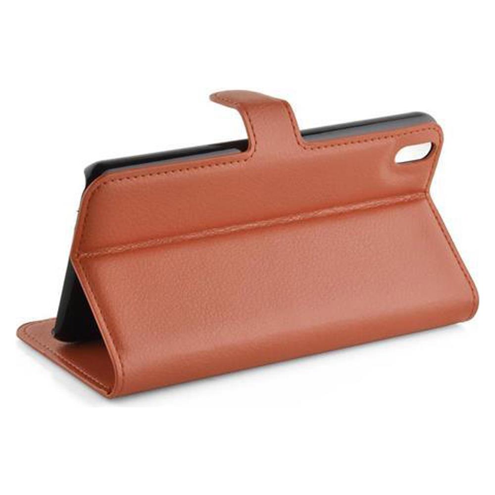 Custodia Compatibile Con Htc Desire 816 In Marrone Pastello - Coperchio Protettiva Con Chiusura Magnetica, Funzione Stand E Tasca Per Le Carte - Foto 2