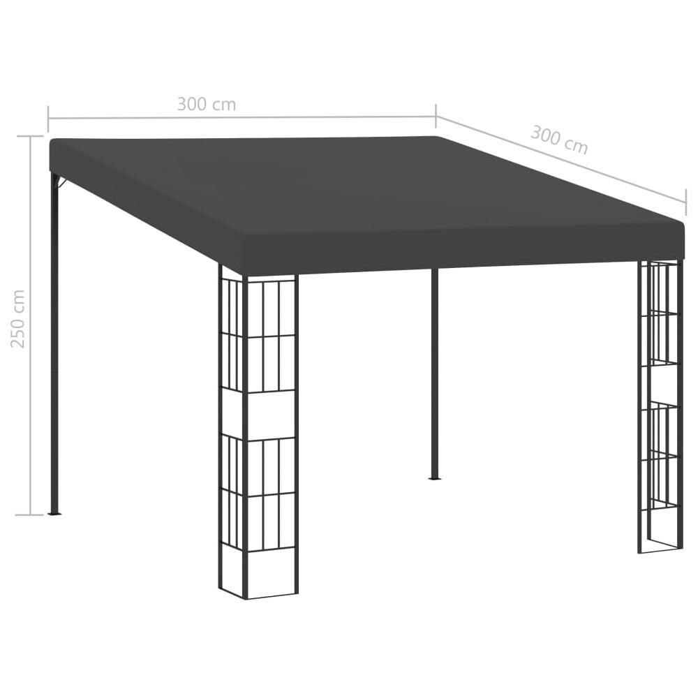 Gazebo A Parete 3x3 M Antracite In Tessuto - Foto 12
