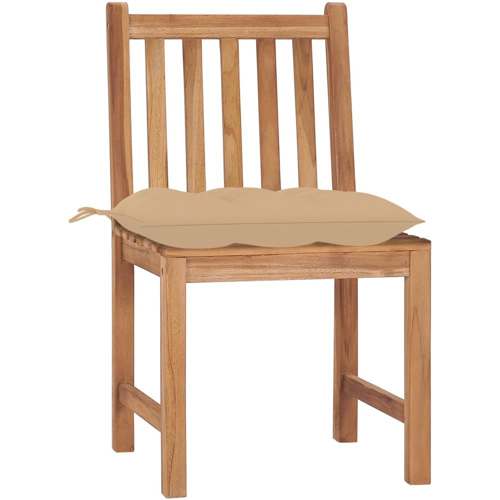 Sedie Da Giardino 2 Pz Con Cuscini In Legno Massello Di Teak - Foto 2