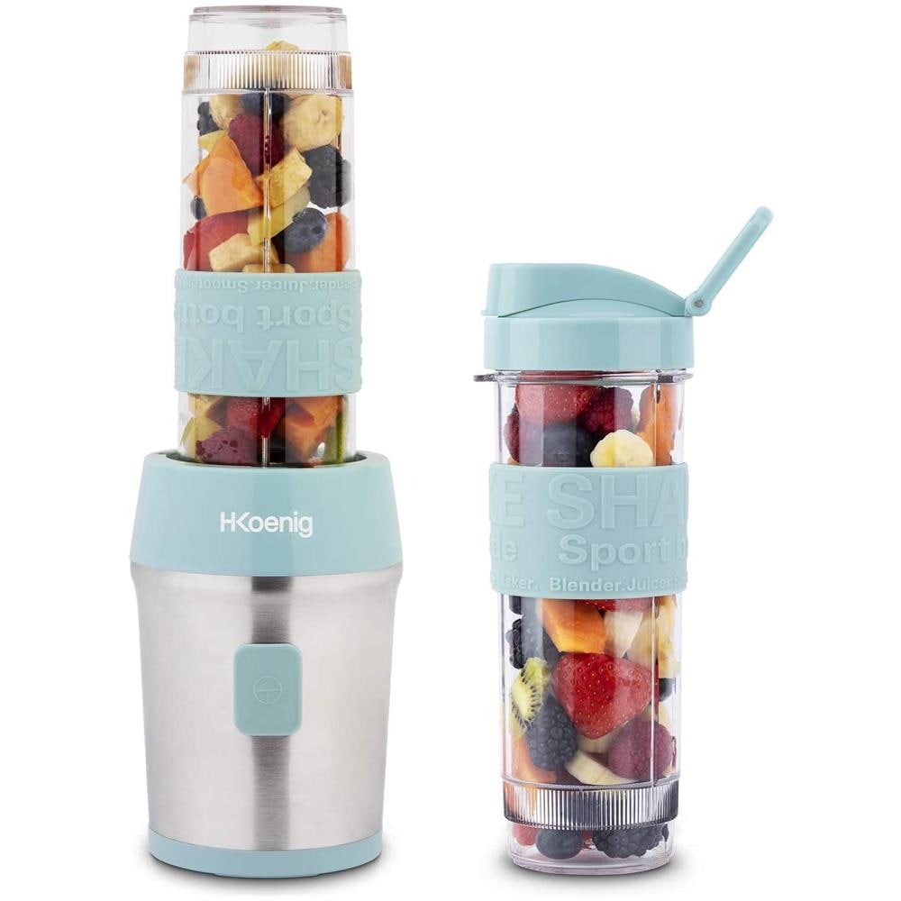 Mini Frullatore Portatile SMOO16 Capacità 0.57 L Potenza 300 W Colore Inox / Blu Pastello - Foto 1