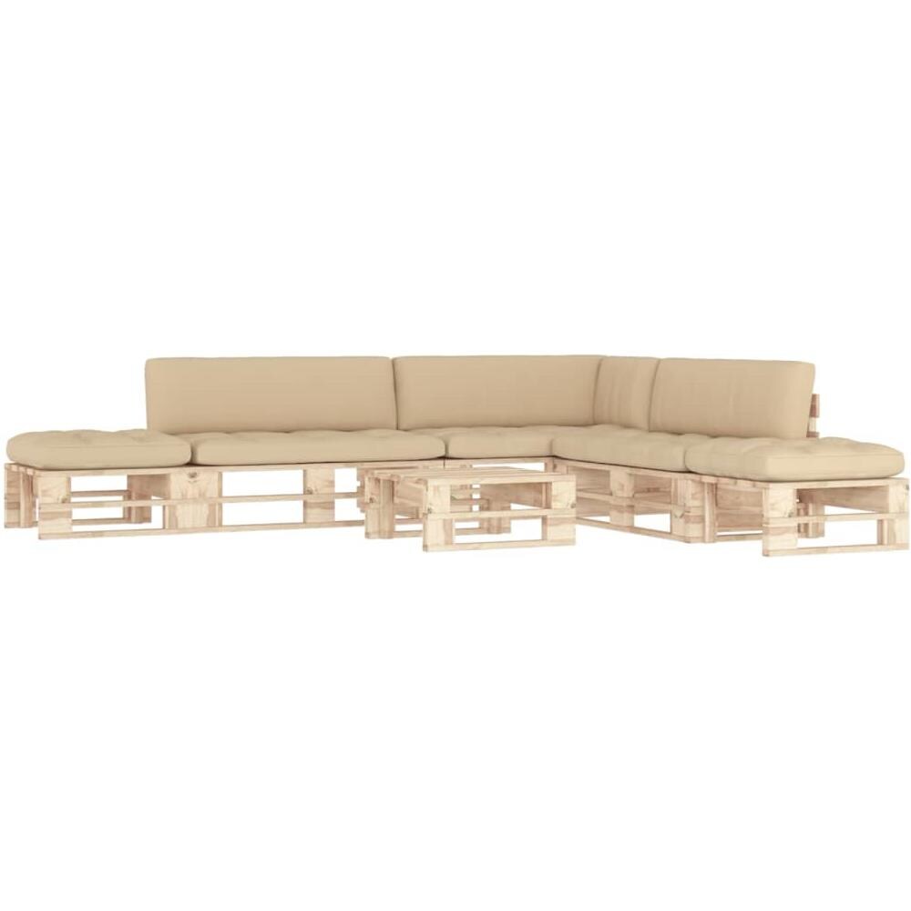 Set Divani in Pallet con Cuscini 6 pz in Pino Impregnato - Foto 1