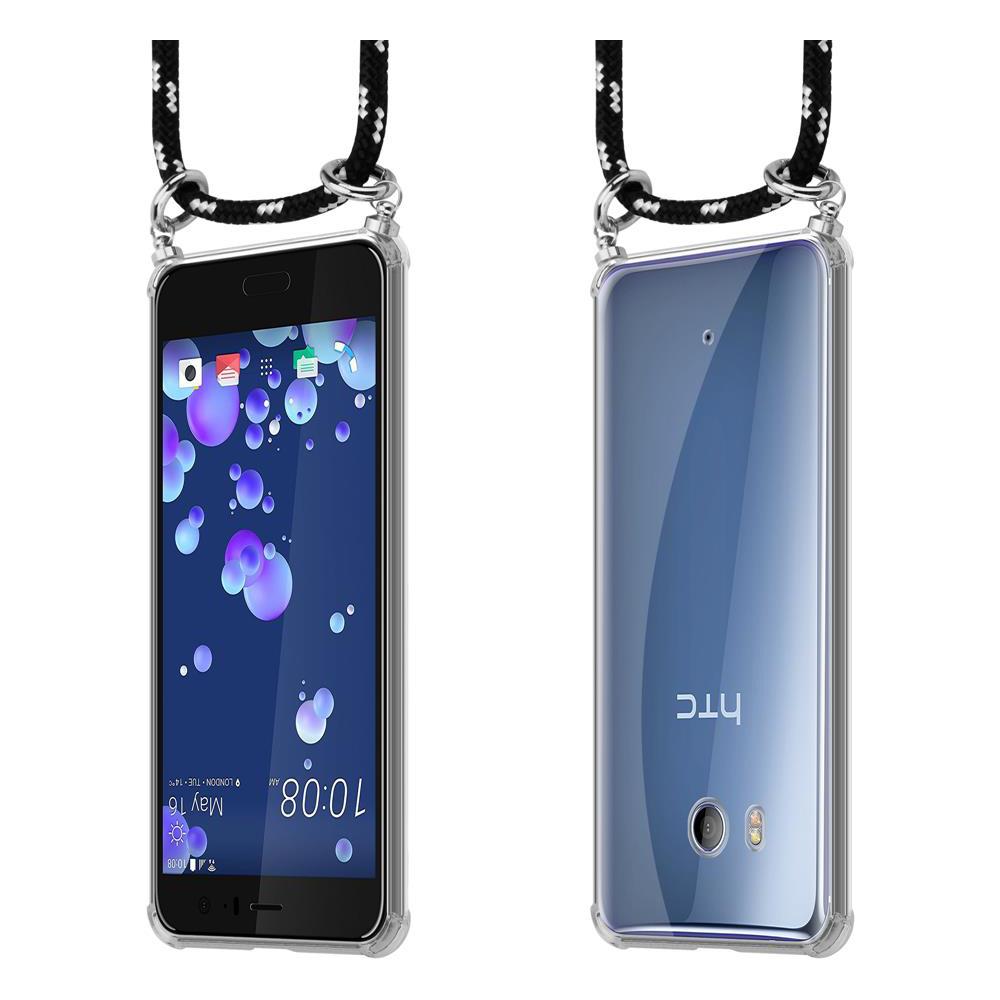 Catena Di Telefoni Cellulari Compatibile Con Htc Ocean / U11 In Nero Argento - Coperchio Protettivo In Silicone Con Anelli D'argento, Cinturino In Corda E Custodia Staccabile - Foto 8
