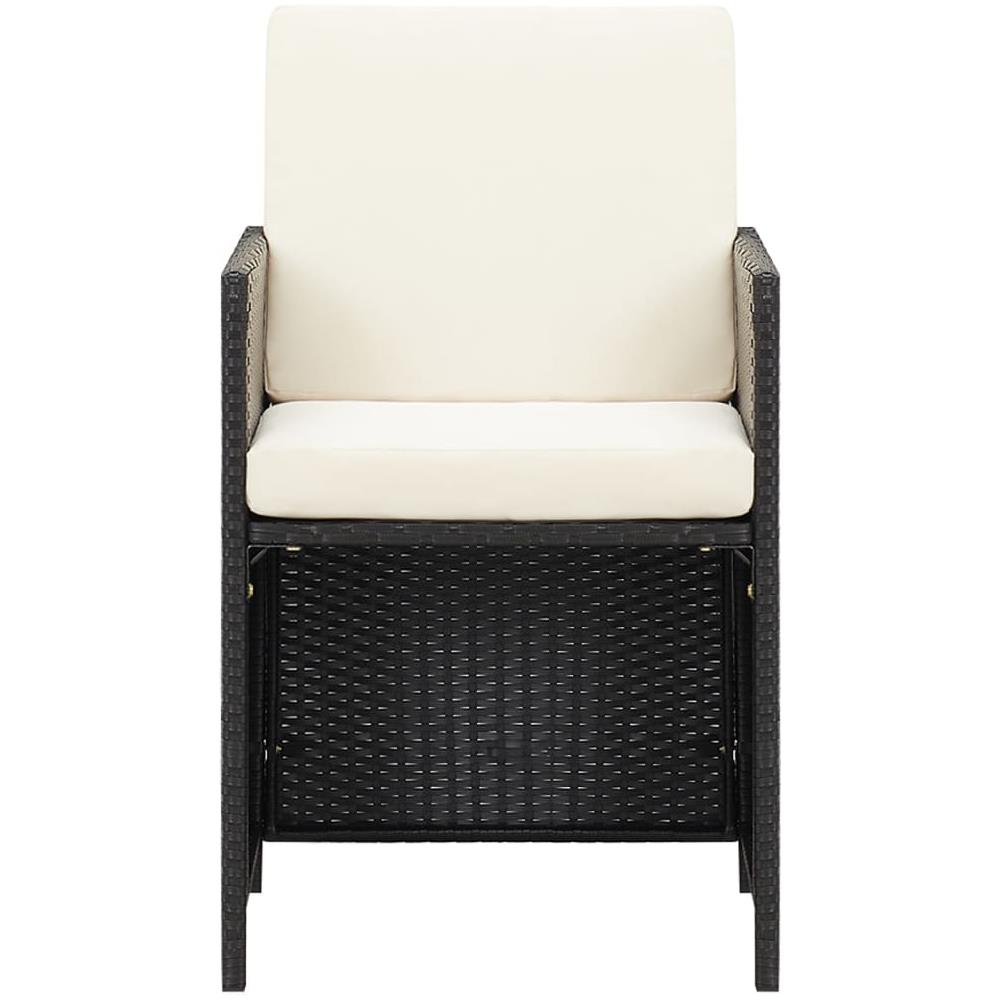 Set Da Pranzo Per Giardino 5 Pz Con Cuscini In Polyrattan Nero - Foto 3
