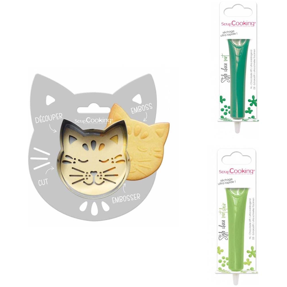 Kit Biscotti Di Soccorso Per Gatti + 2 Penne Di Cioccolato Verde E Verde Chiaro - Foto 1