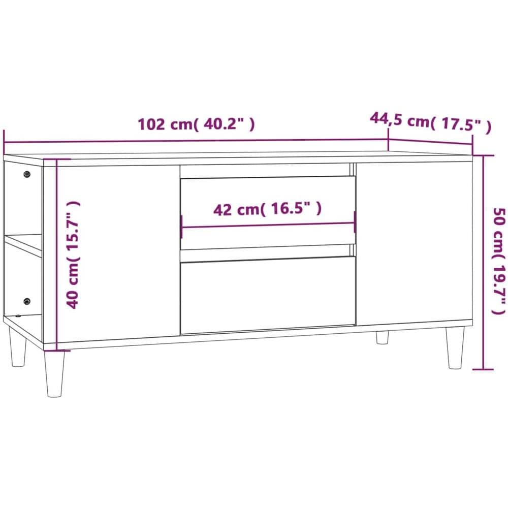 Mobile Porta Tv Grigio Sonoma 102x44,5x50 Cm Legno Multistrato - Foto 2