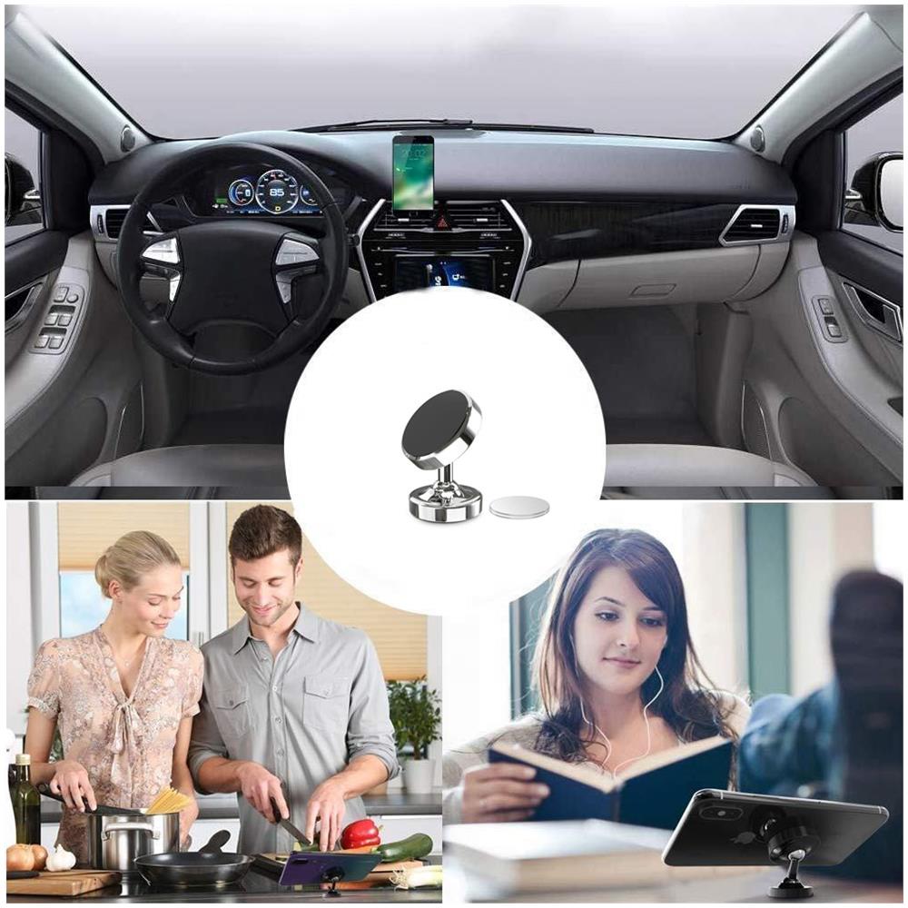 Porta Telefono Magnetico Per L'auto Rotazione A 360 Gradi Silver - Foto 6
