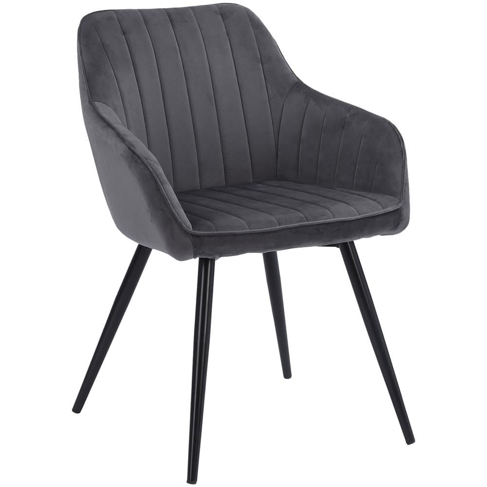 Sedia In Velluto Bertille Grigio - Foto 1