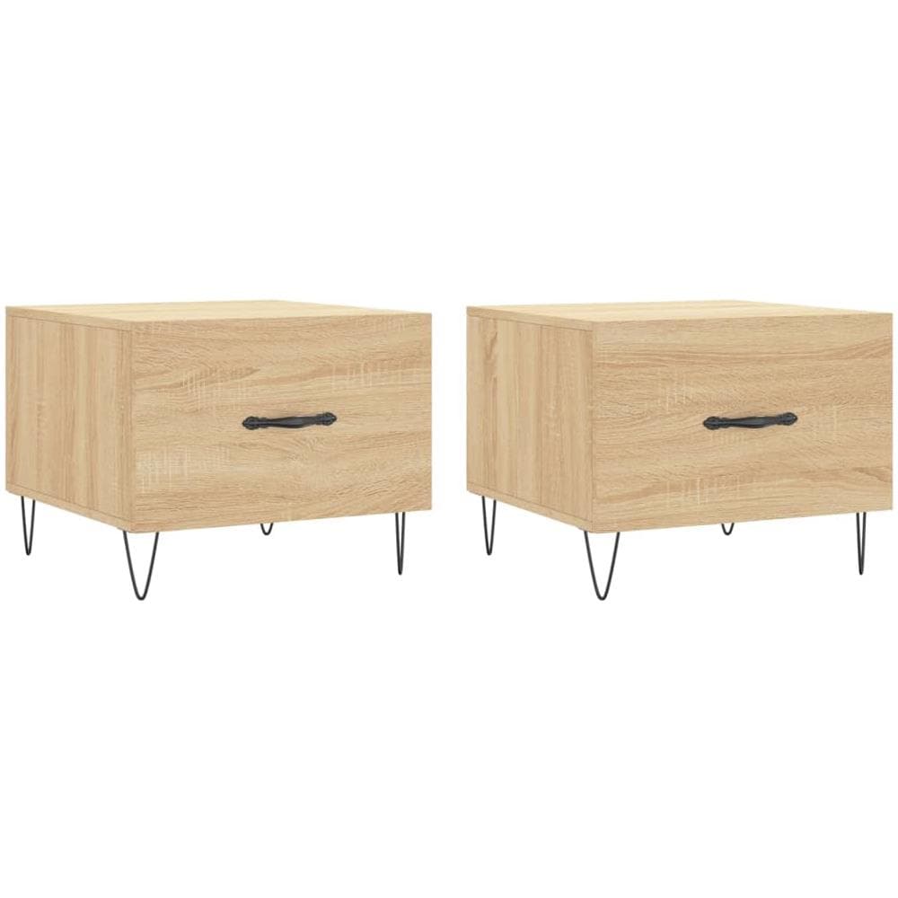 Tavolini Salotto 2pz Rovere Sonoma 50x50x40cm Legno Multistrato - Foto 2