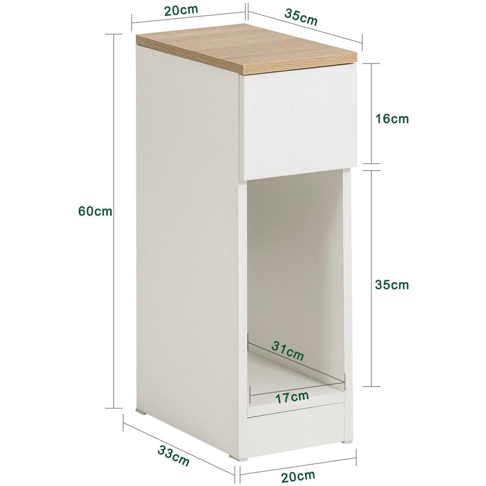 Set 2 Comodini 20x60x35 Cm Bianchi Fbt111-wnx2 - Foto 2