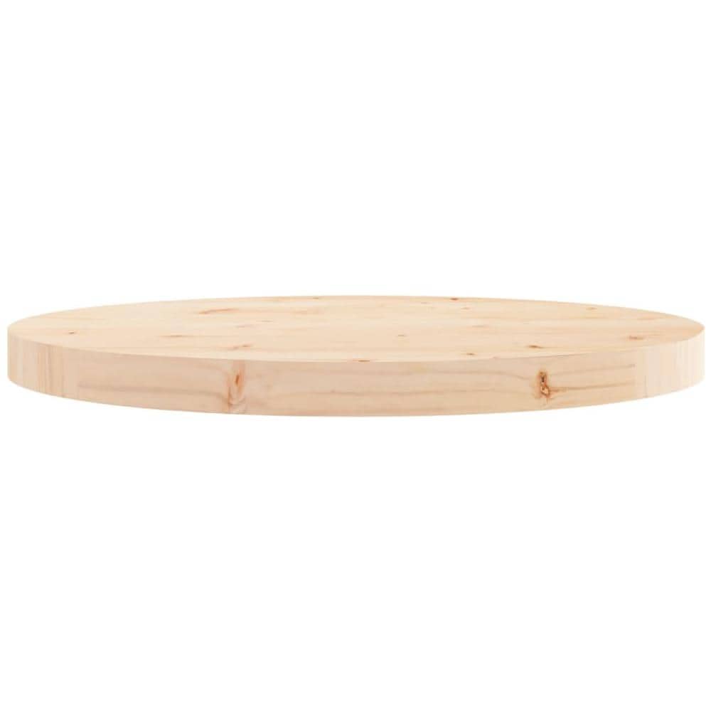 Piano Tavolo Rotondo 50x3 Cm In Legno Massello Di Pino - Foto 3