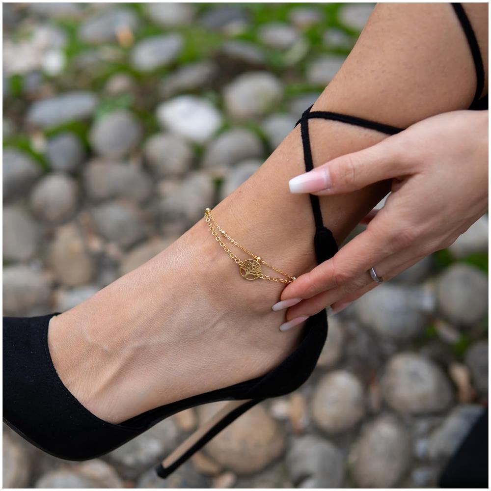 Cavigliera in Argento Sterling, ""Life"", Oro - Foto 2