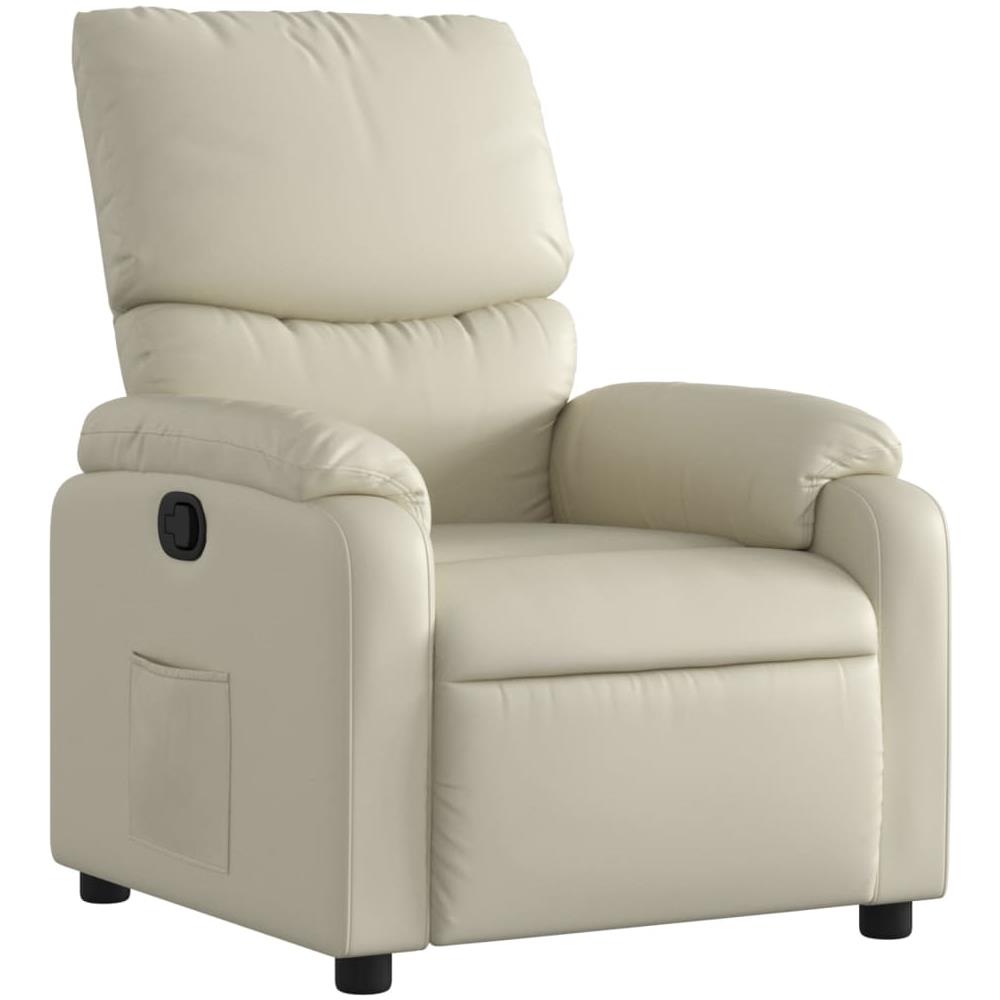 Poltrona Reclinabile Crema In Similpelle - Foto 1