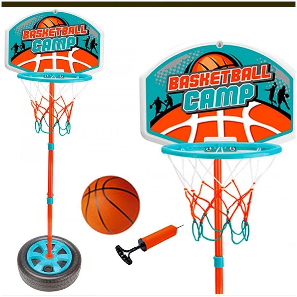 Basket Canestro Piantana Giocattolo Bambini Regolabile con Pallone e Gonfiatore - Foto 3