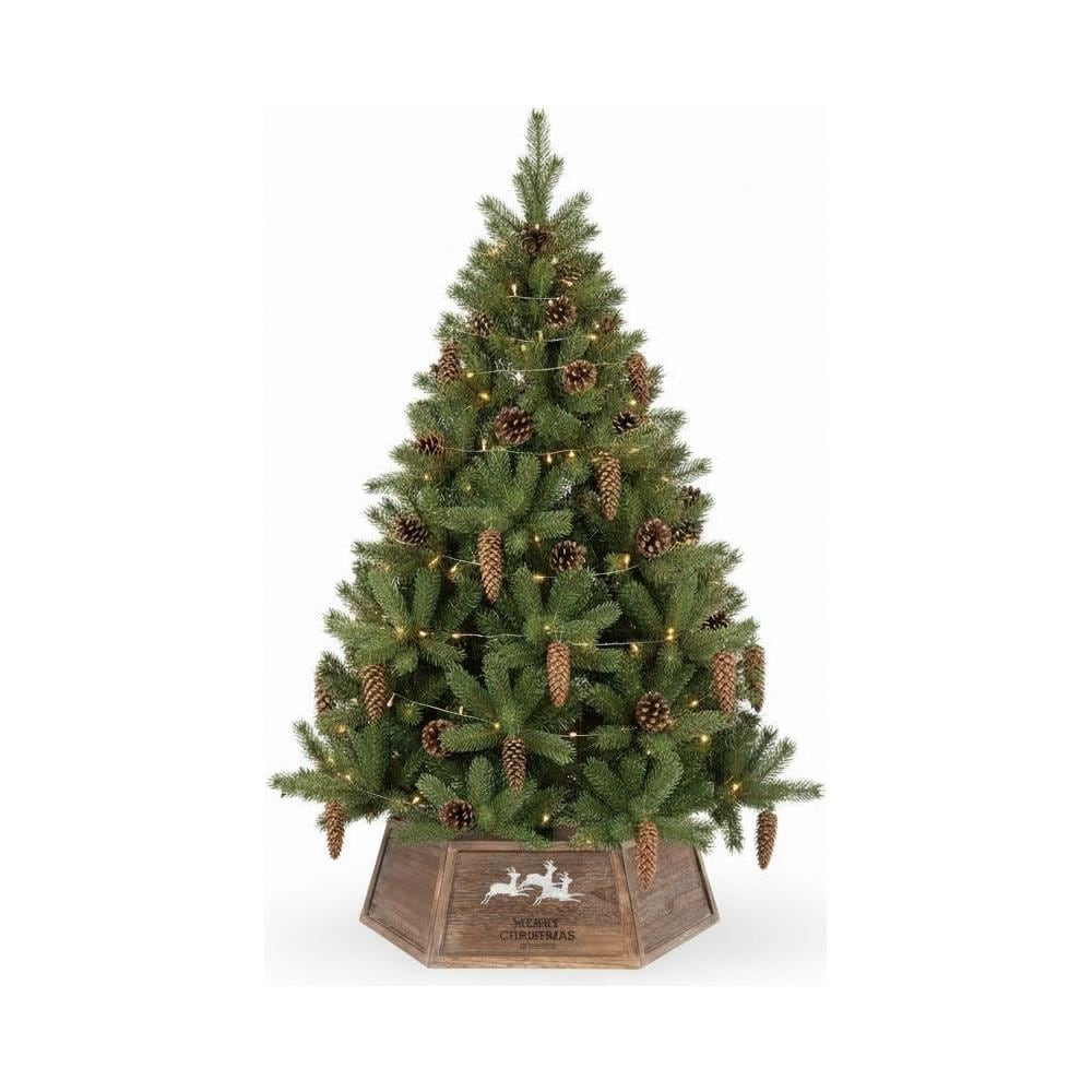Base albero di Natale, legno e metallo, bianca, decorativa - Foto 1