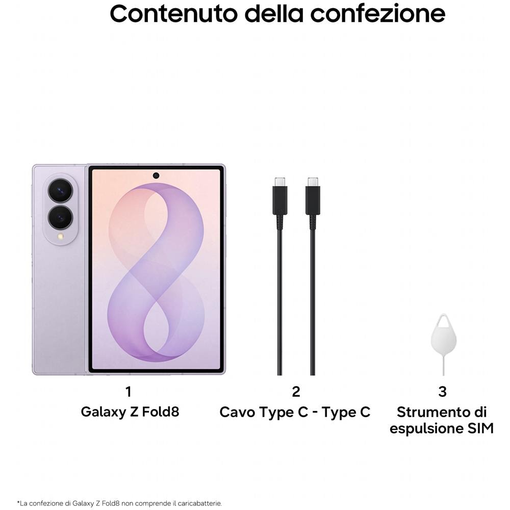 Galaxy Z Fold8 5G 512GB 12GB Ram Main Display 7.6" Amoled 2X 120Hz Sec Display 5.5" 120Hz Main Camera 50+50MP Selfie 10MP DualSim (1 nano+eSim) Android 17 Snapdragon 8 Elite Gen5 4000mAh Lavender - Foto 10