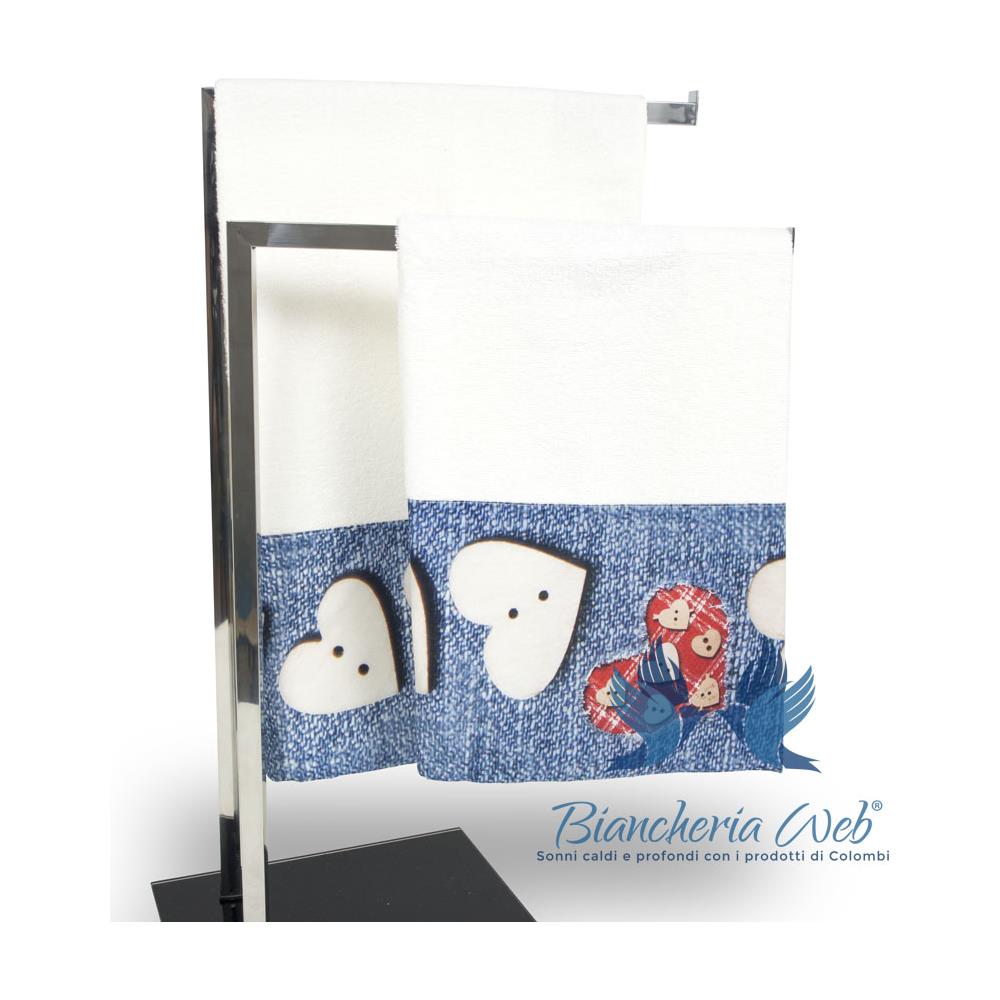 Set Asciugamani E Teli Bagno In Stampa Digitale Linea Fresh Dis. Jeans 35 Copiola Jeans - Foto 1