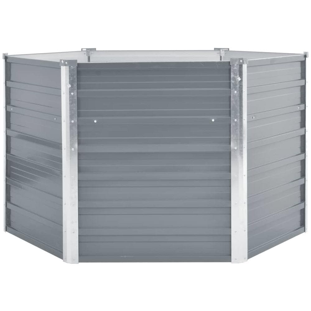 Letto Rialzato Giardino in Acciaio Zincato 129x129x77 cm Grigio - Foto 2