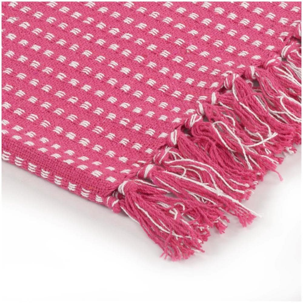 Copriletto in Cotone a Quadri 160x210 cm Rosa - Foto 6