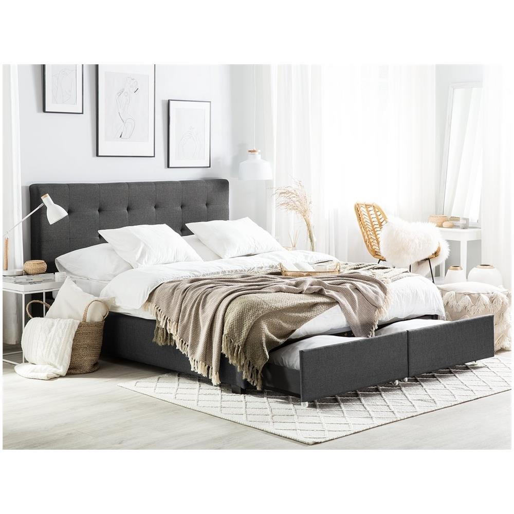 Letto La Rochelle Con Box Grigio Scuro 160x200cm - Foto 2