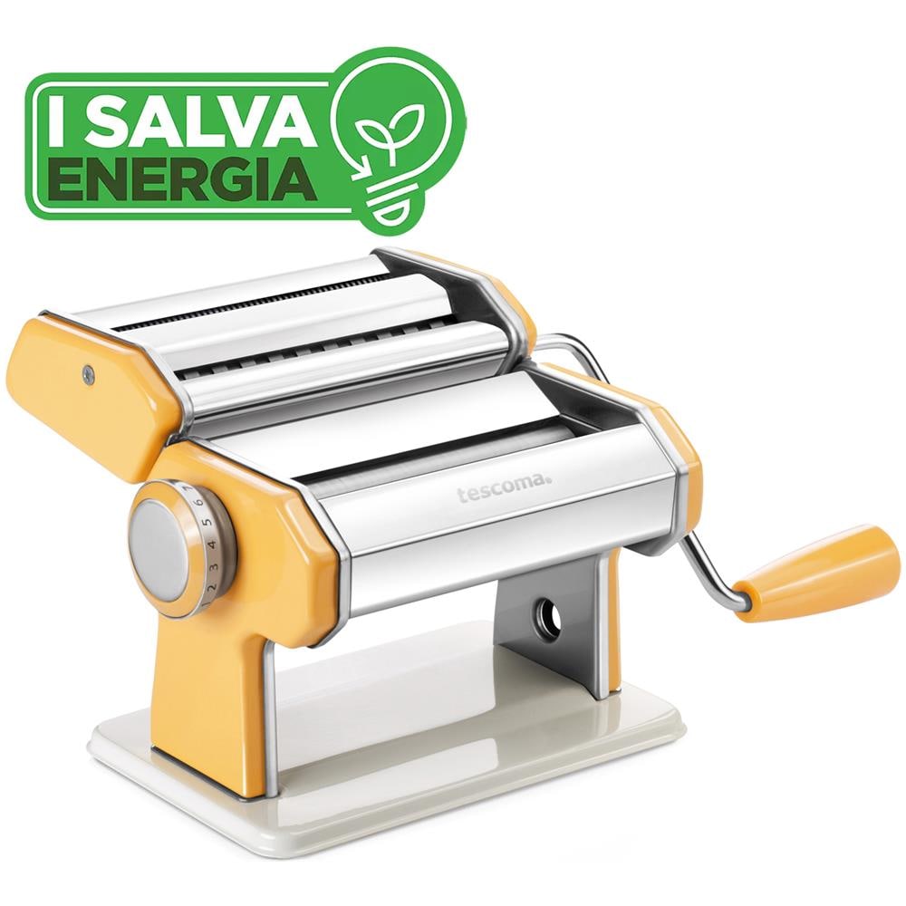 Macchina Per Pasta Tescoma In Acciaio Con Manovella Arancione - Foto 9