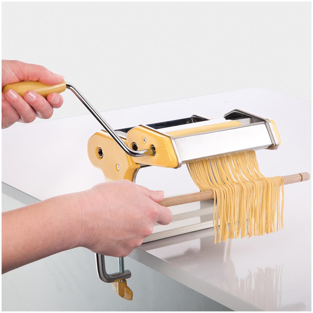 Macchina Per Pasta Tescoma In Acciaio Con Manovella Arancione - Foto 2