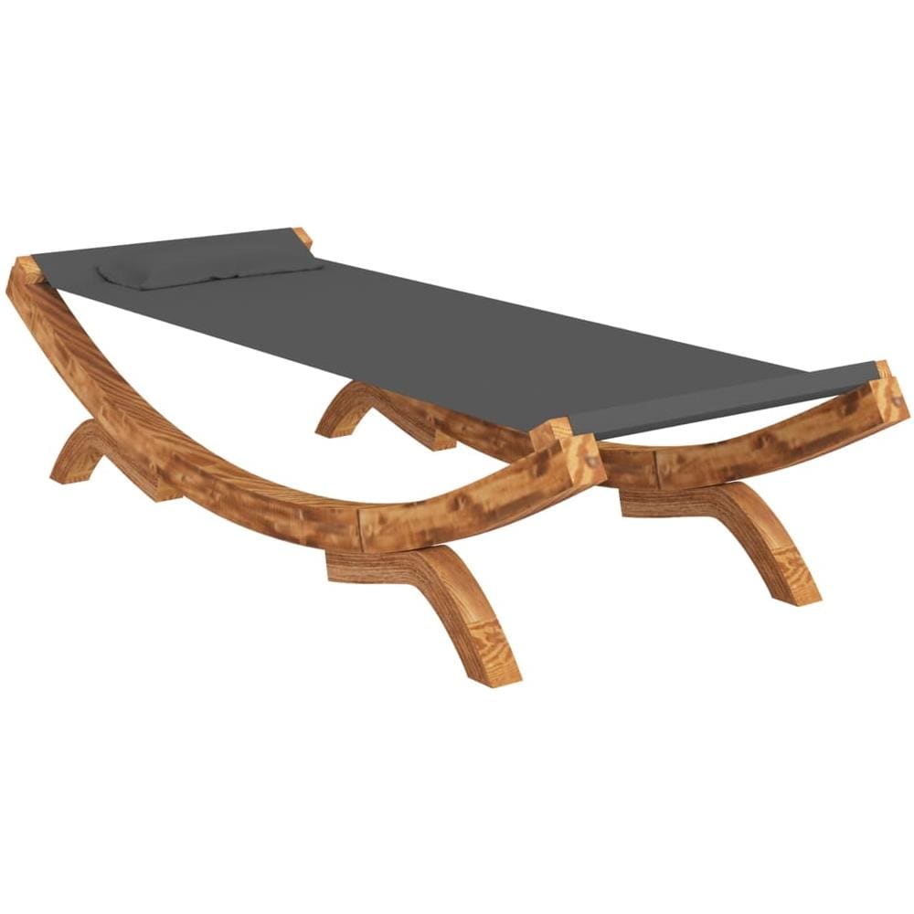 Lettino Prendisole 100x188,5x44 cm in Legno Curvato Antracite - Foto 2