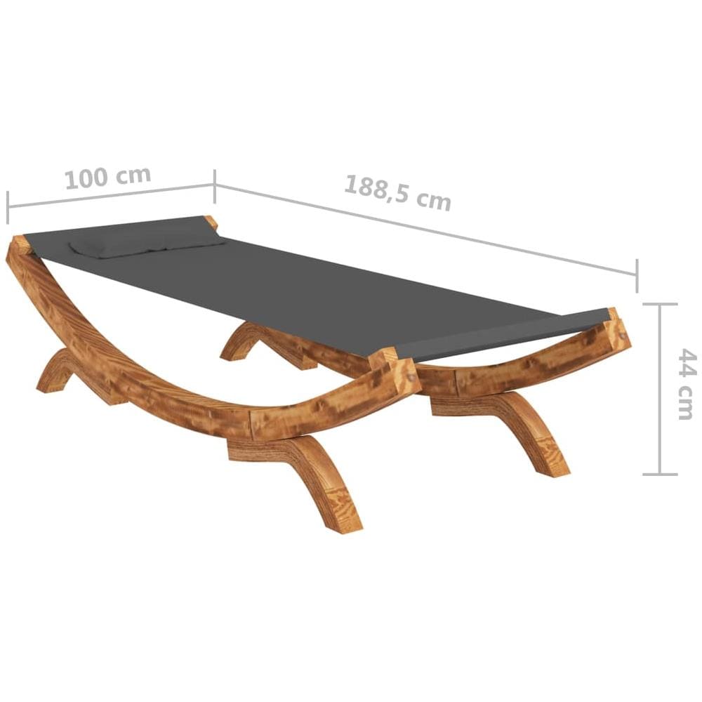 Lettino Prendisole 100x188,5x44 cm in Legno Curvato Antracite - Foto 6
