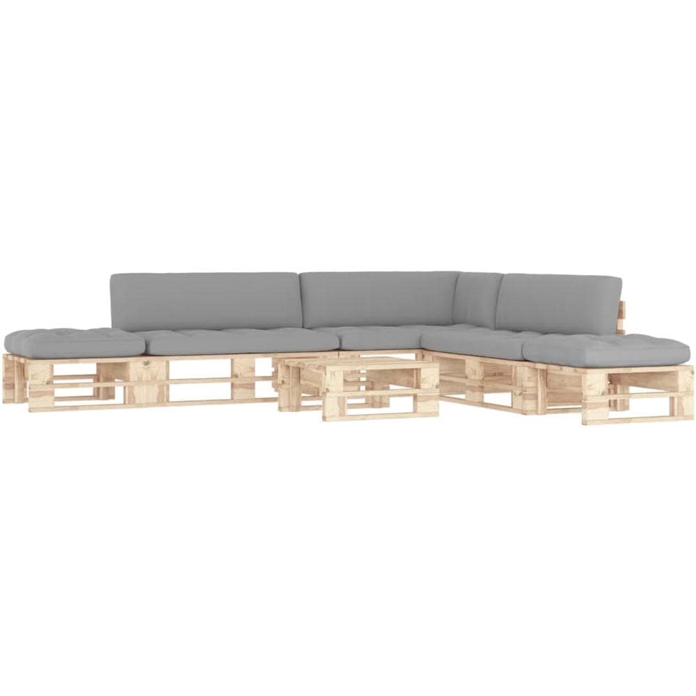 Set Divani in Pallet con Cuscini 6 pz in Pino Impregnato - Foto 1