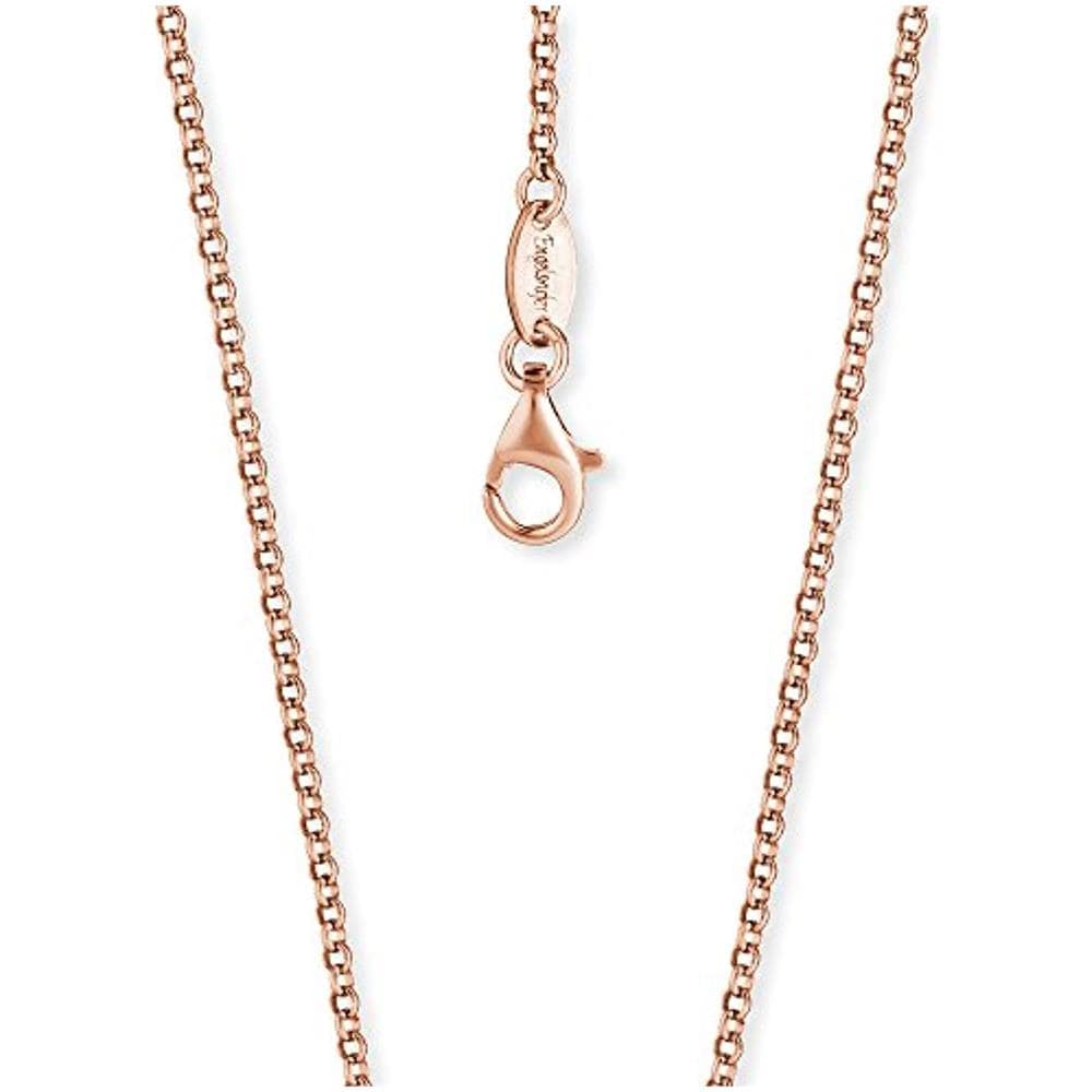 Belcher Catena Collana Oro Rosa Placcato 925 Sterling Argento Spessore 2 -1 Mm (0 -08') Lunghezza 60 Cm (23 -62') - Foto 1