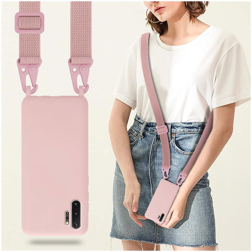 Catena Di Telefoni Cellulari Compatibile Con Samsung Galaxy Note 10 Plus In Liquid Rosa - Coperchio Di Protezione In Silicone Con Cordino Regolabile In Lunghezza - Foto 7