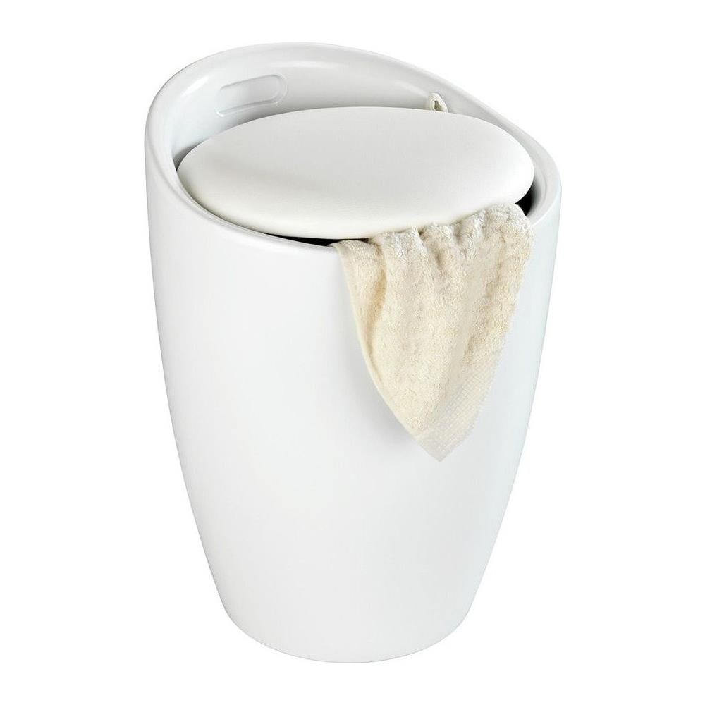 Cestino Portabiancheria Con Sedile Candy, Nero Opaco, 2in1, - Foto 2