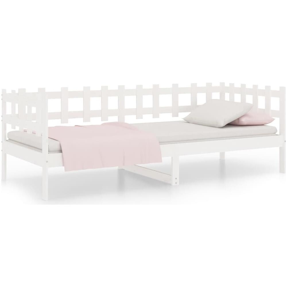 Dormeuse Bianca 90x200 Cm In Legno Massello Di Pino - Foto 2