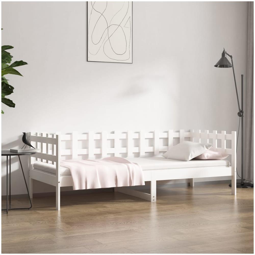 Dormeuse Bianca 90x200 Cm In Legno Massello Di Pino - Foto 1
