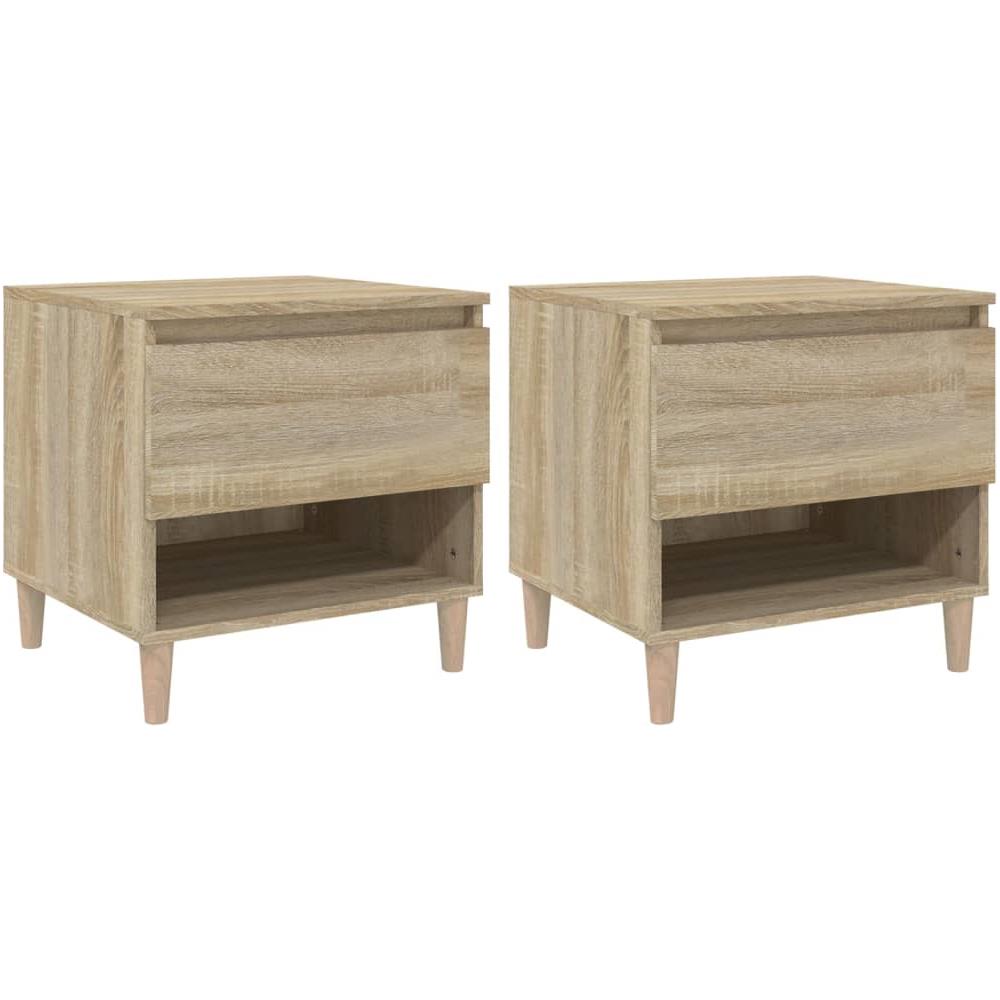 Comodini 2 Pz Rovere Sonoma 50x46x50 Cm In Legno Multistrato - Foto 2