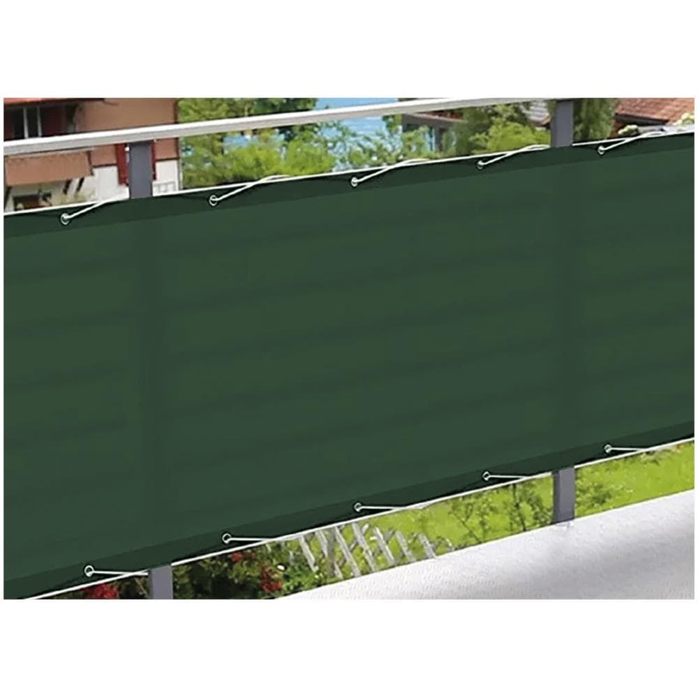 Telo Frangivista Vento Copribalcone Ringhiera Esterno Giardino Tinta Unita Verde Con Occhielli - Foto 1