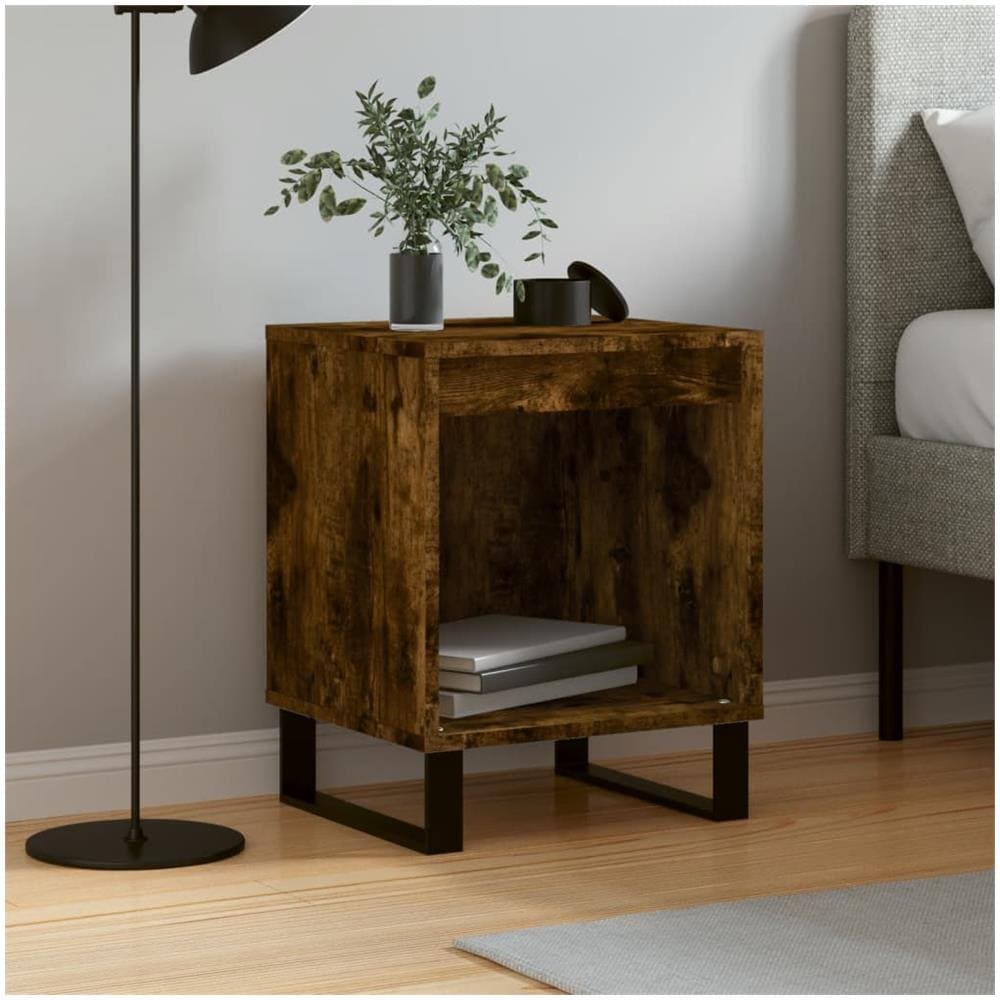 Comodino Rovere Fumo 40x35x50 Cm In Legno Multistrato - Foto 1