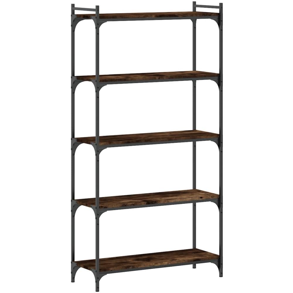 Libreria A 5 Ripiani Rovere Fumo 80x30x154 Cm Legno Multistrato - Foto 2