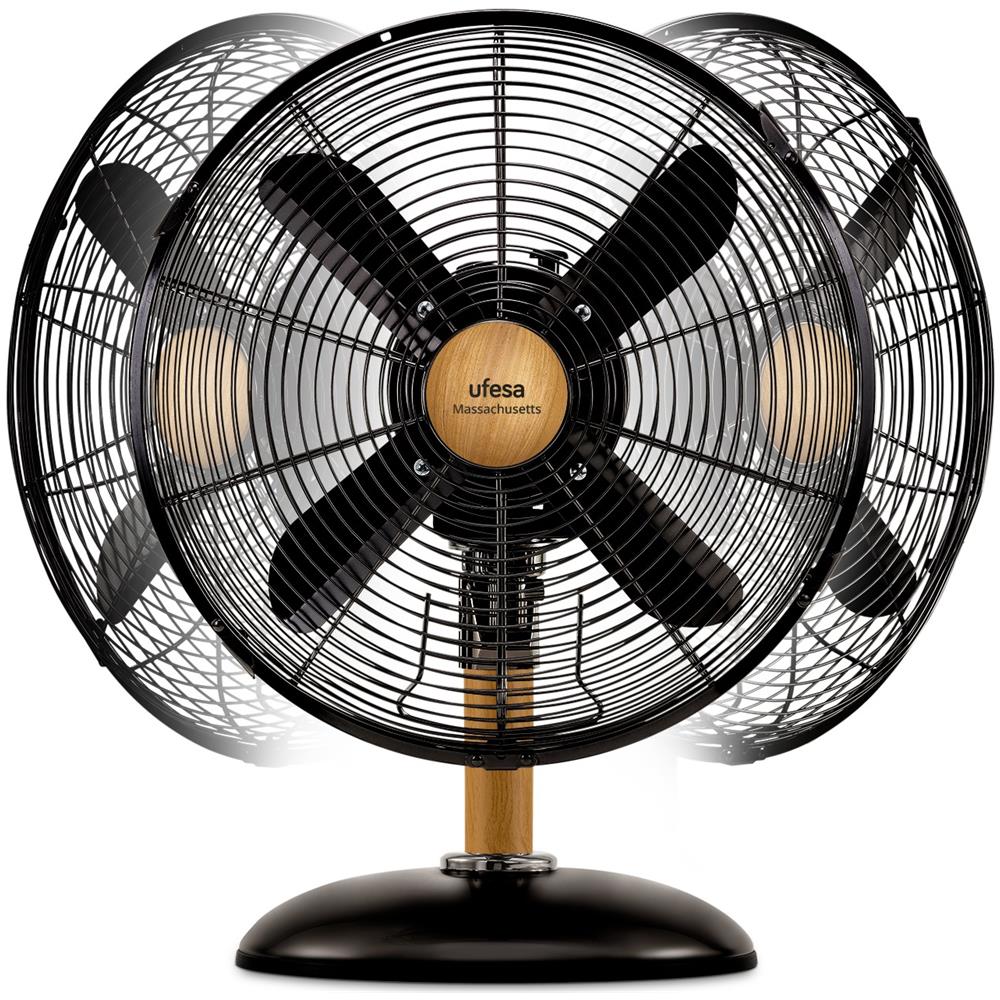Ventilatore da tavolo Masachusets 4Pale Diametro 30CM Potenza 40W Colore Nero - Foto 4