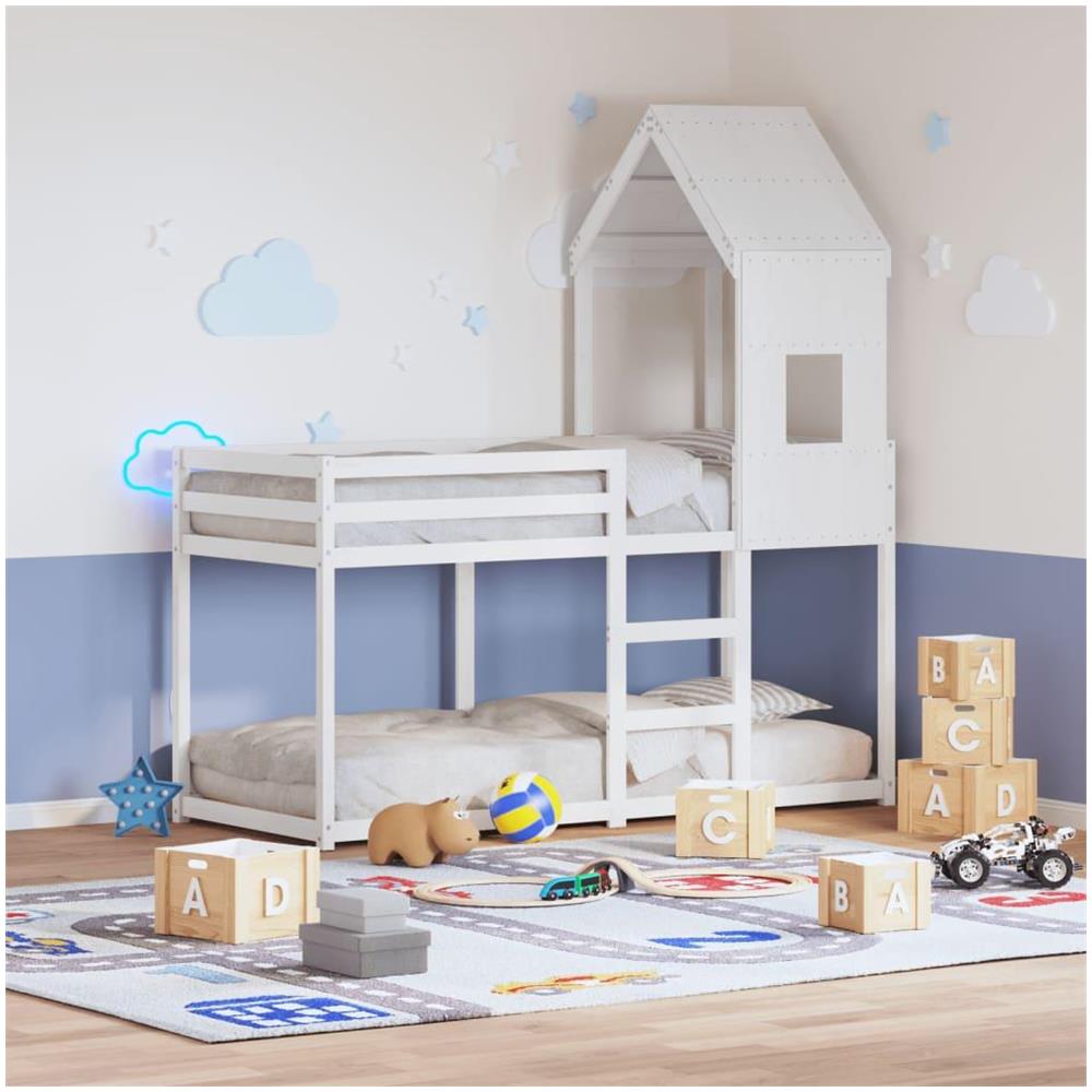 Tetto per Letto Bambini Bianco 60x99x139,5 Legno Massello Pino - Foto 2
