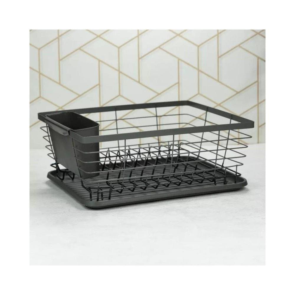 KH-1715 Scolapiatti nero con vassoio per riporre gli utensili da cucina - Foto 3
