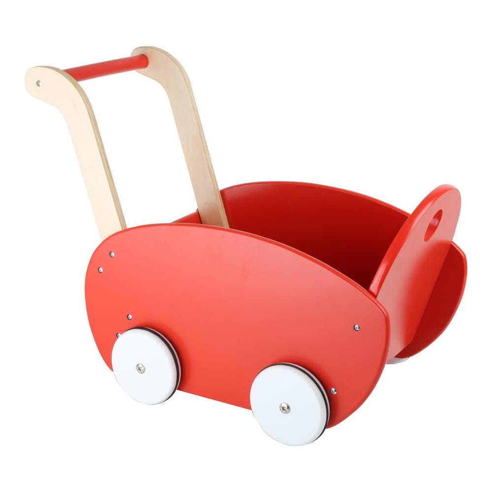 Carrozzina Rossa In Legno Per Bambole - Foto 1