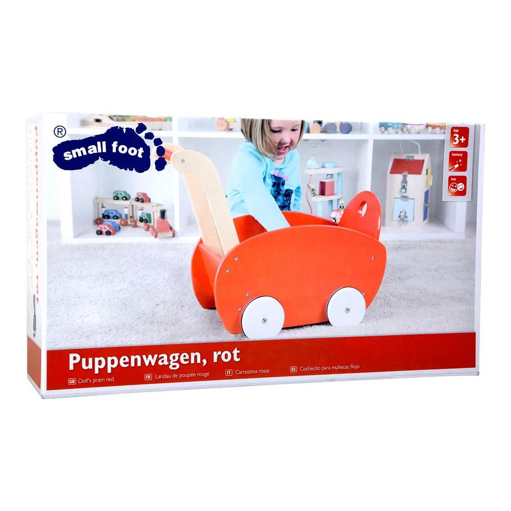 Carrozzina Rossa In Legno Per Bambole - Foto 2