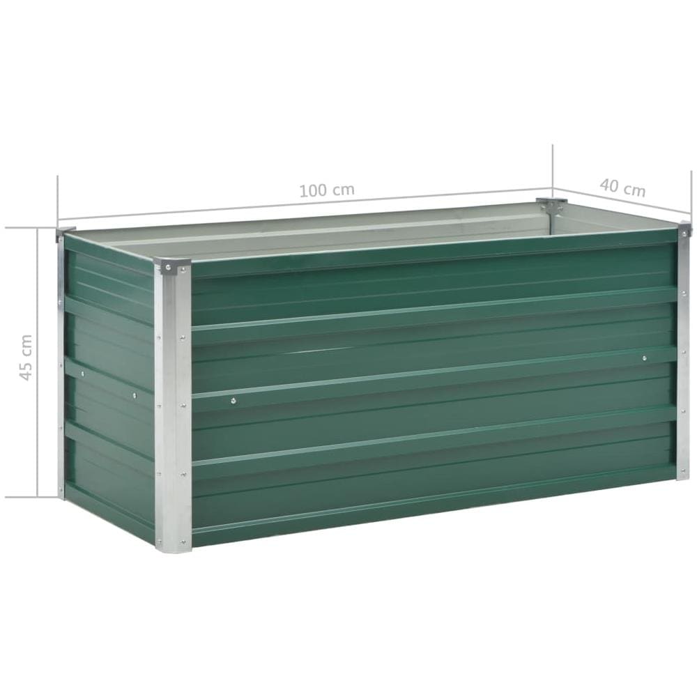 Letto Rialzato Giardino in Acciaio Zincato 100x40x45 cm Verde - Foto 7