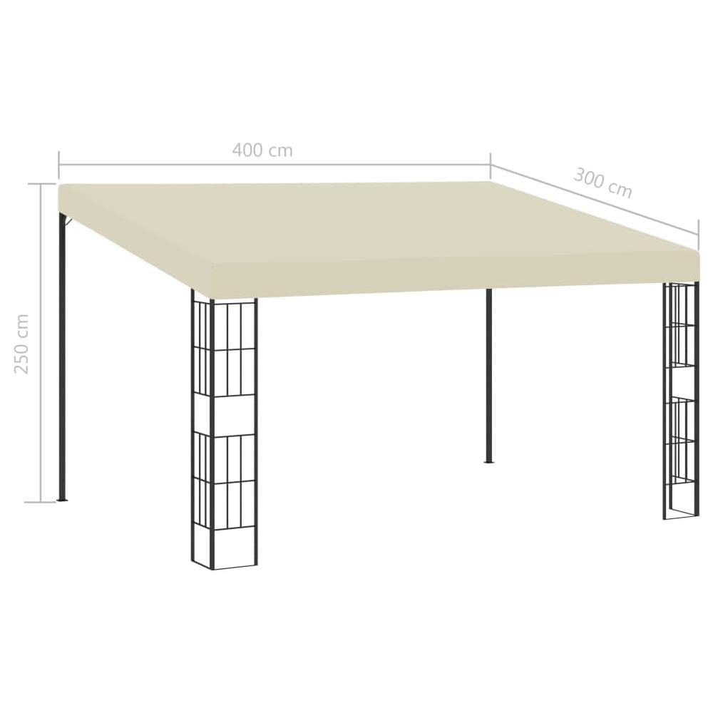 Gazebo A Parete 3x4 M Crema In Tessuto - Foto 6