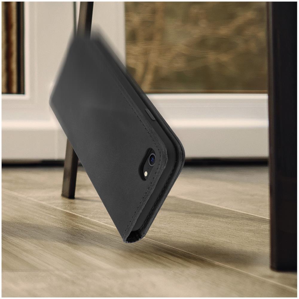 Custodia Iphone Se 2020 / 7 / 8 Portacarte Funzione Supporto Cover Silicone Nero - Foto 5