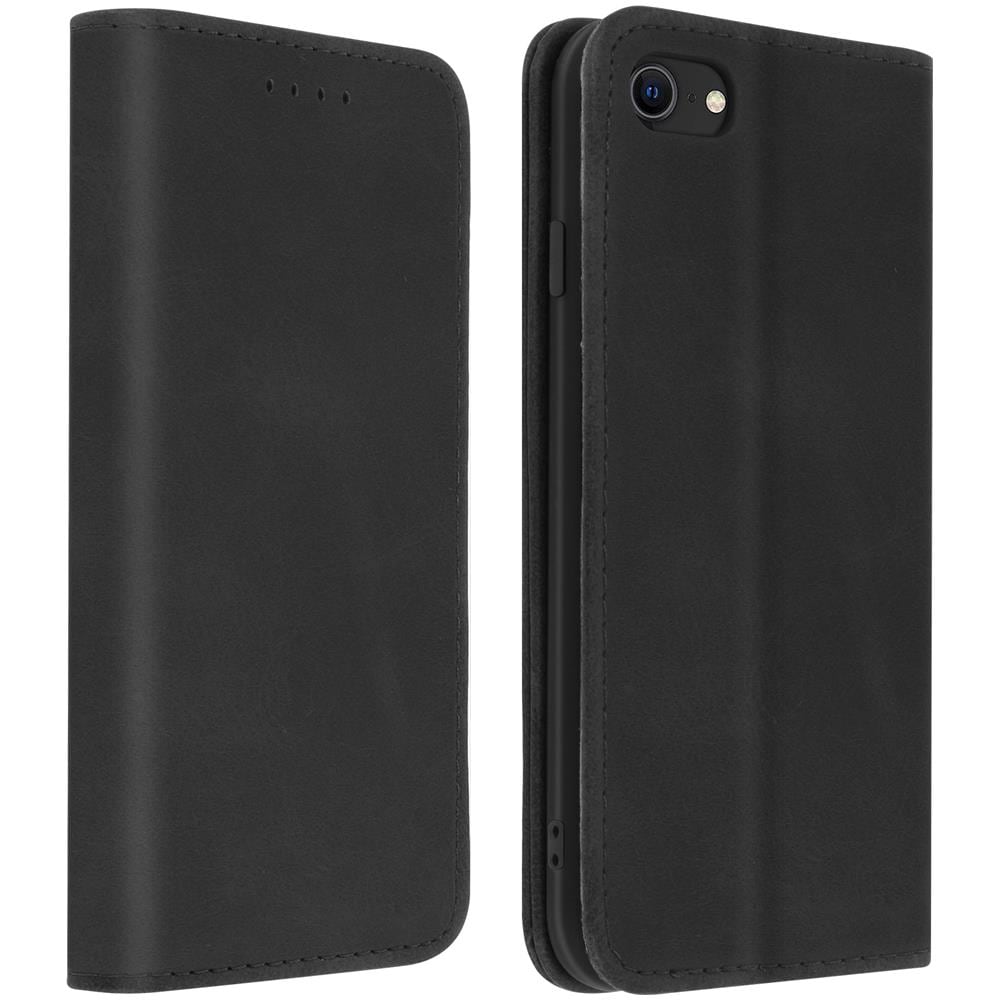 Custodia Iphone Se 2020 / 7 / 8 Portacarte Funzione Supporto Cover Silicone Nero - Foto 1